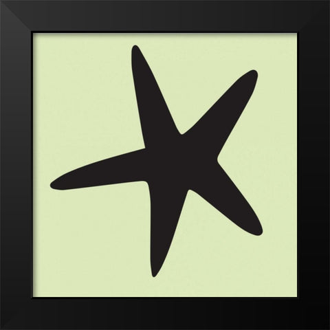 Starfish Cutout Black Modern Wood Framed Art Print by Hogan, Melody