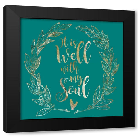Soulfully Well 1 Black Modern Wood Framed Art Print with Double Matting by Hogan, Melody