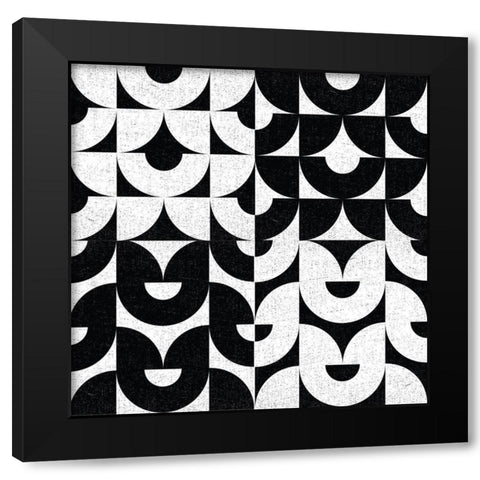 Oversized Abstract BW Combo Black Modern Wood Framed Art Print with Double Matting by Hogan, Melody