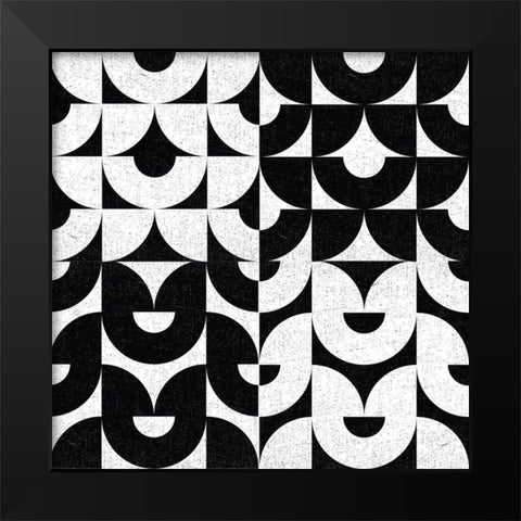 Oversized Abstract BW Combo Black Modern Wood Framed Art Print by Hogan, Melody