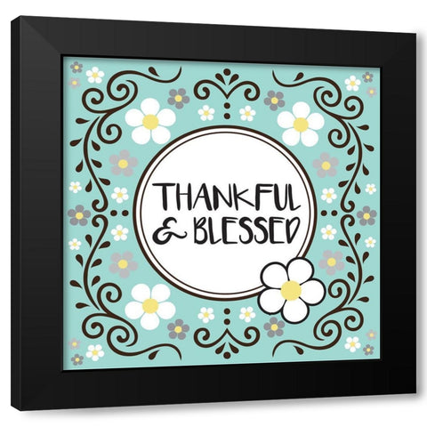 Whimsical Blessed Black Modern Wood Framed Art Print with Double Matting by Hogan, Melody