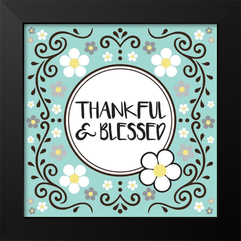 Whimsical Blessed Black Modern Wood Framed Art Print by Hogan, Melody