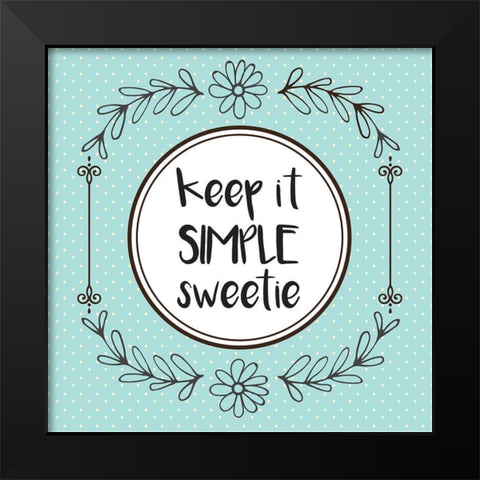 Whimsical Sweetie Black Modern Wood Framed Art Print by Hogan, Melody