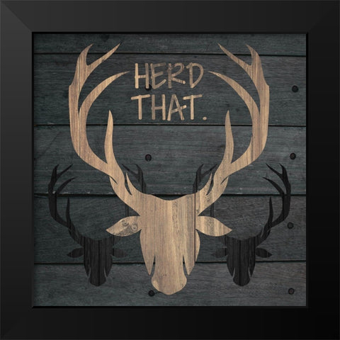 Deer Wood 02 Black Modern Wood Framed Art Print by Hogan, Melody