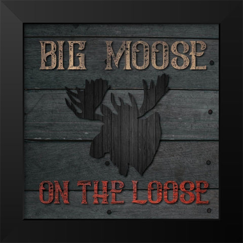 Hunting Bear+Moose 02 Black Modern Wood Framed Art Print by Hogan, Melody