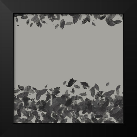 Abstract Leaves 1 Black Modern Wood Framed Art Print by Hogan, Melody
