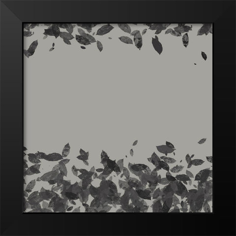 Abstract Leaves 2 Black Modern Wood Framed Art Print by Hogan, Melody