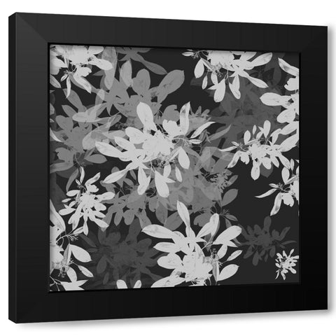 Folliage Dark 1 Black Modern Wood Framed Art Print with Double Matting by Hogan, Melody