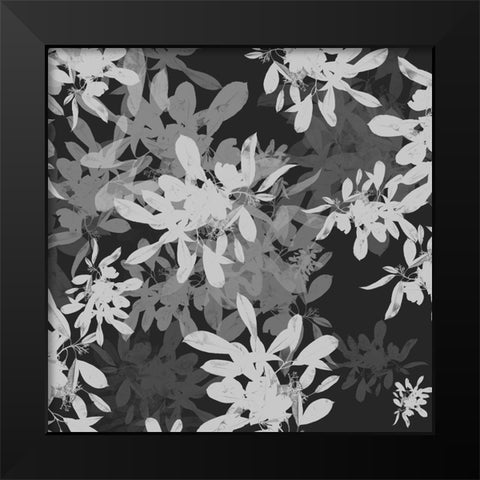 Folliage Dark 1 Black Modern Wood Framed Art Print by Hogan, Melody