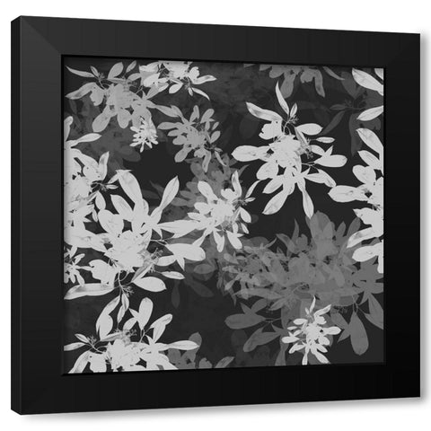 Foliage Dark 2 Black Modern Wood Framed Art Print with Double Matting by Hogan, Melody