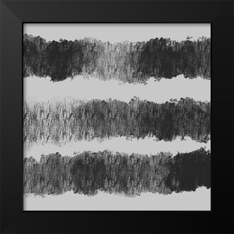 Graphite Stripes Dark Black Modern Wood Framed Art Print by Hogan, Melody