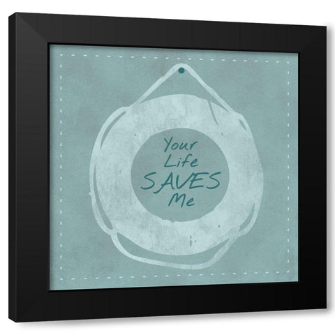 Lifesaver Black Modern Wood Framed Art Print with Double Matting by Hogan, Melody