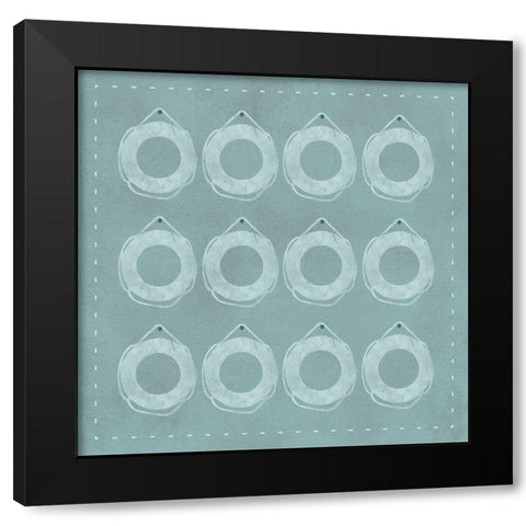 Lifesaver Dozen Black Modern Wood Framed Art Print by Hogan, Melody