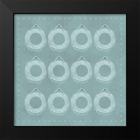 Lifesaver Dozen Black Modern Wood Framed Art Print by Hogan, Melody