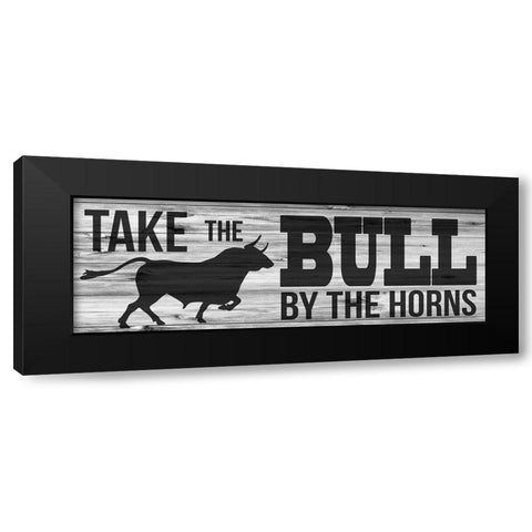 Bull Horns Black Modern Wood Framed Art Print with Double Matting by Prime, Marcus