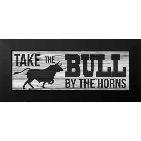 Bull Horns Black Modern Wood Framed Art Print by Prime, Marcus