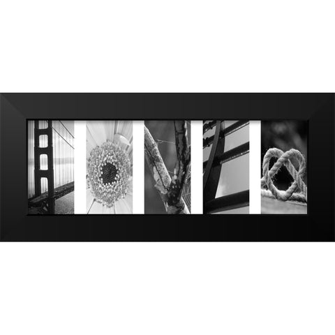 Love Collage 1 Black Modern Wood Framed Art Print by Prime, Marcus