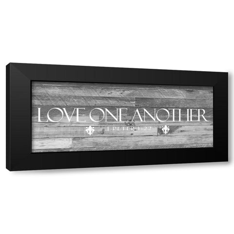 Love All BW Black Modern Wood Framed Art Print with Double Matting by Prime, Marcus