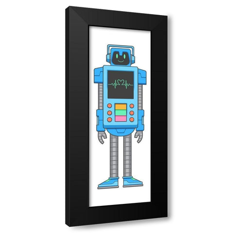 Heart Beat Bot Black Modern Wood Framed Art Print by Prime, Marcus