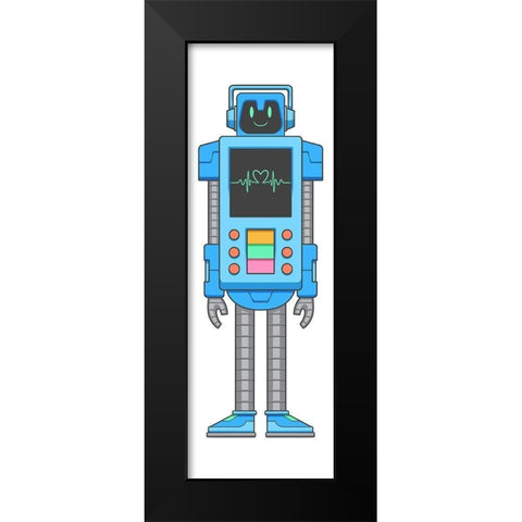 Heart Beat Bot Black Modern Wood Framed Art Print by Prime, Marcus