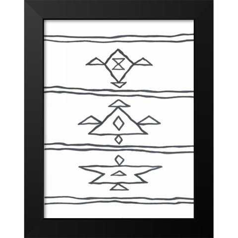 Angular Tapestry 4 Black Modern Wood Framed Art Print by Prime, Marcus