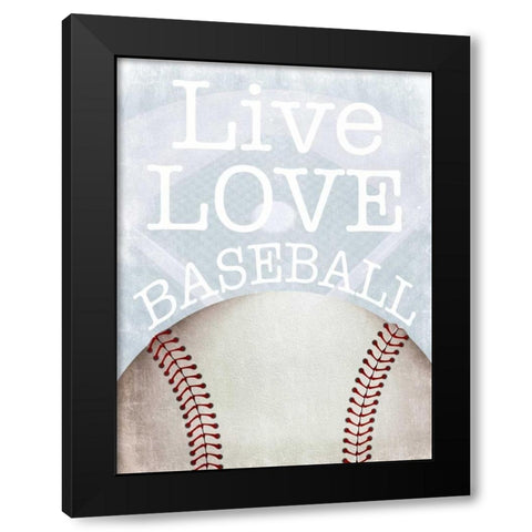 Baseball Love Black Modern Wood Framed Art Print by Prime, Marcus