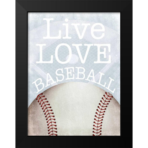 Baseball Love Black Modern Wood Framed Art Print by Prime, Marcus
