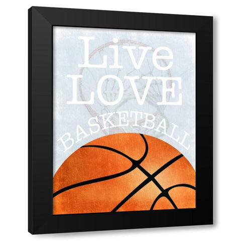 Basketball Love Black Modern Wood Framed Art Print by Prime, Marcus