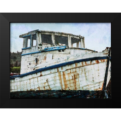 Gone Fishing Black Modern Wood Framed Art Print by Prime, Marcus