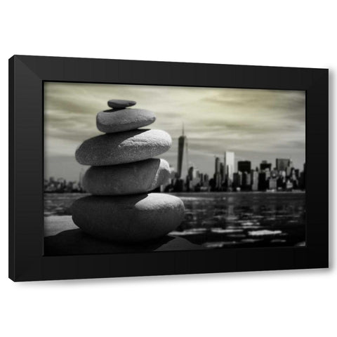 Stonely Gaze Black Modern Wood Framed Art Print with Double Matting by Prime, Marcus