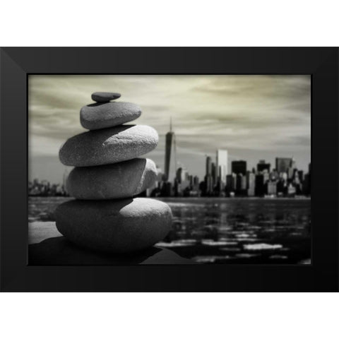 Stonely Gaze Black Modern Wood Framed Art Print by Prime, Marcus