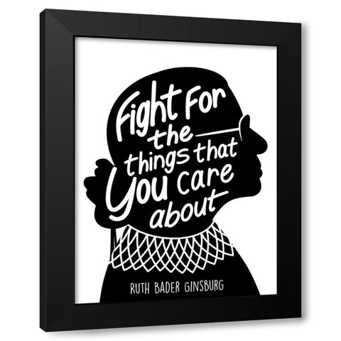 Caring Fight Black Modern Wood Framed Art Print with Double Matting by Prime, Marcus