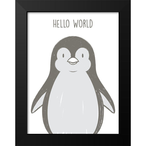 Hello World Black Modern Wood Framed Art Print by Prime, Marcus