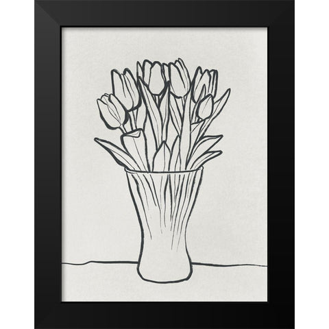 Illustrated Vase Black Modern Wood Framed Art Print by Prime, Marcus