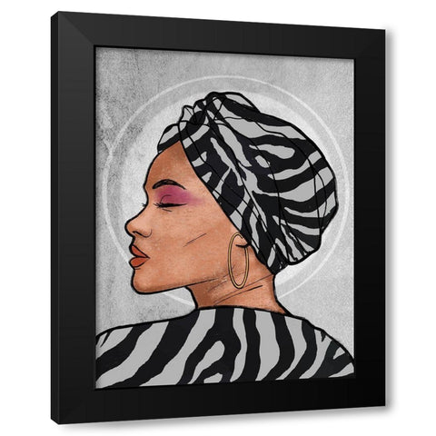 Safari Princess 1 Black Modern Wood Framed Art Print by Prime, Marcus