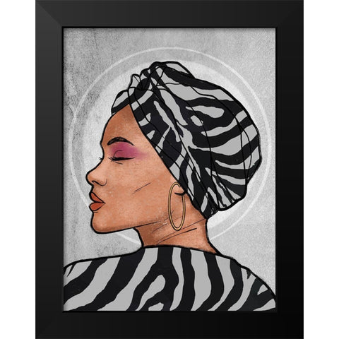 Safari Princess 1 Black Modern Wood Framed Art Print by Prime, Marcus