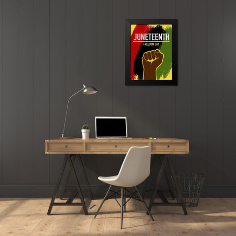 Juneteenth Black Modern Wood Framed Art Print by Prime, Marcus