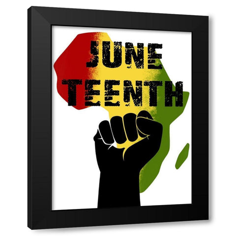 Juneteenth Pride Black Modern Wood Framed Art Print by Prime, Marcus