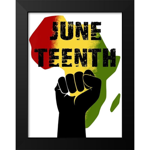 Juneteenth Pride Black Modern Wood Framed Art Print by Prime, Marcus