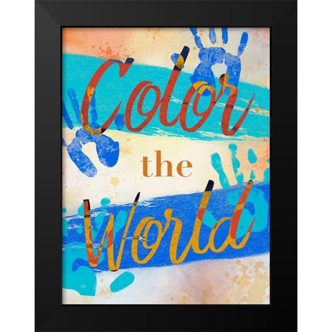Color The World Black Modern Wood Framed Art Print by Prime, Marcus