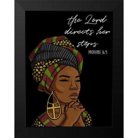 Directing Steps Black Modern Wood Framed Art Print by Prime, Marcus