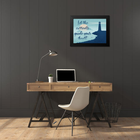 Current Guide Black Modern Wood Framed Art Print by Prime, Marcus