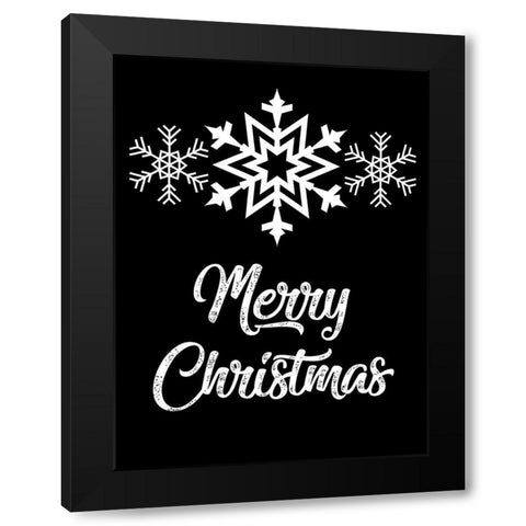 Snowflake Christmas Black Modern Wood Framed Art Print with Double Matting by Prime, Marcus