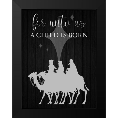 A Child Is Born Black Modern Wood Framed Art Print by Prime, Marcus
