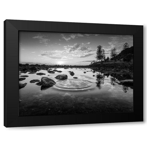 Radiating Ripples Black Modern Wood Framed Art Print by Prime, Marcus