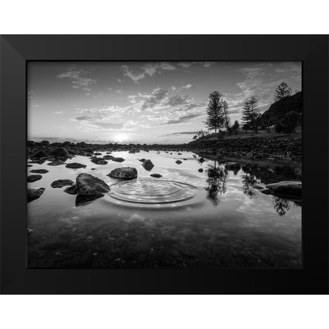 Radiating Ripples Black Modern Wood Framed Art Print by Prime, Marcus
