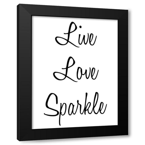 Love Sparkle Black Modern Wood Framed Art Print by Prime, Marcus