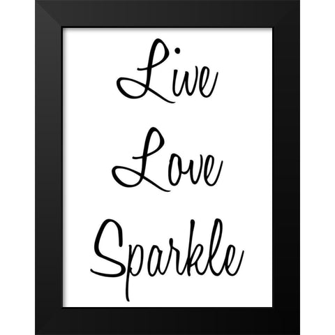 Love Sparkle Black Modern Wood Framed Art Print by Prime, Marcus