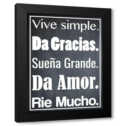 Vive Simple 1 Black Modern Wood Framed Art Print by Prime, Marcus