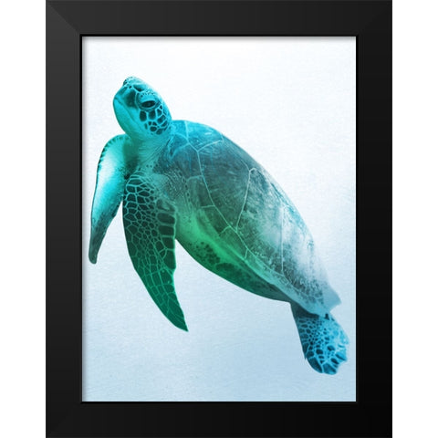 Floating Turtle 2 Black Modern Wood Framed Art Print by Prime, Marcus